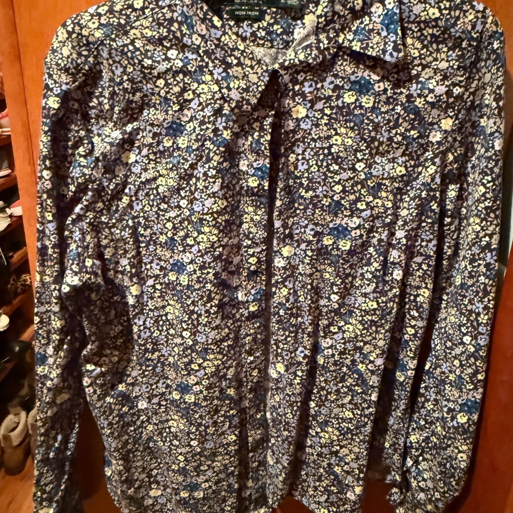 Ralph Lauren Floral Button Down Shirt - Blue and Yellow